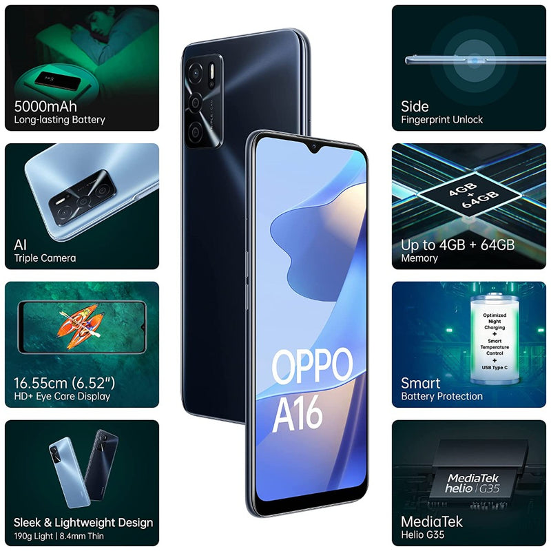 Oppo A16 ( 4GB RAM, 64GB Storage)