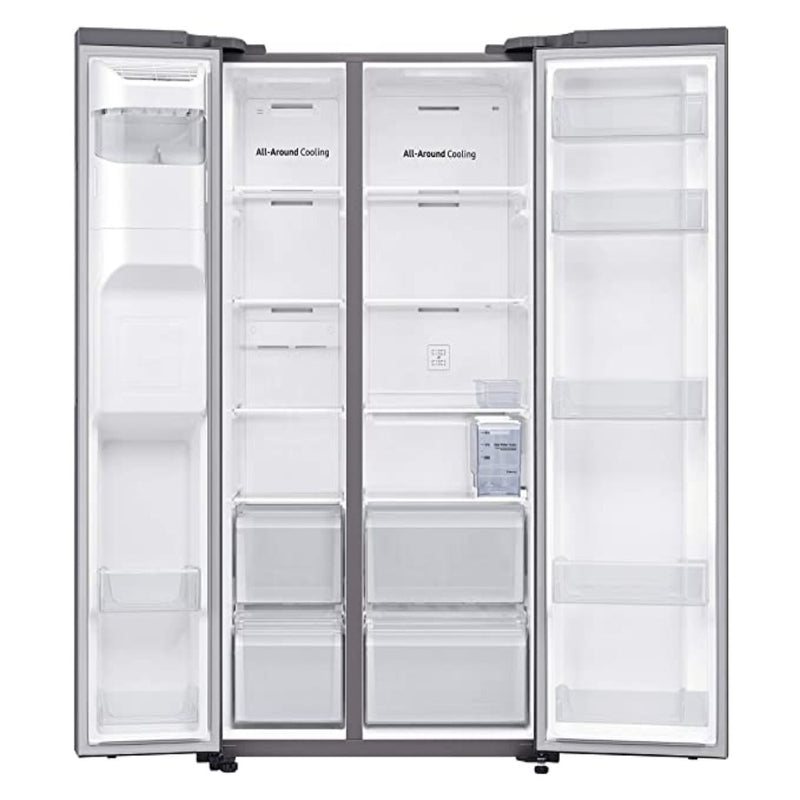 Samsung 676 L Side by Side Refrigerator (RS74R5101SL, Silver)