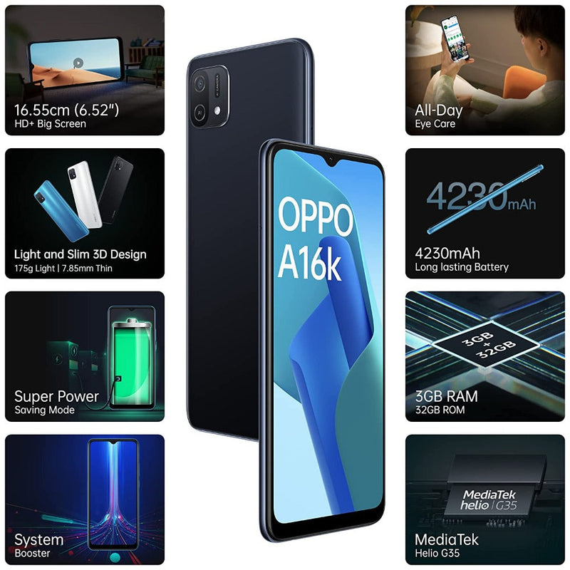 OPPO A16k ( 4GB RAM, 64GB Storage)