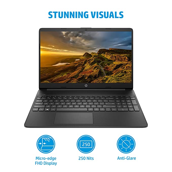 HP 15s, 11th Gen Intel Core i3, 8GB RAM/512GB SSD 15-inch(39.6 cm) FHD, Micro-Edge, Anti-Glare Display/Alexa Built-in/Win 11/UHD Graphics/Dual Speakers/ MS Office, 15s- fq2627tu, Jet Black