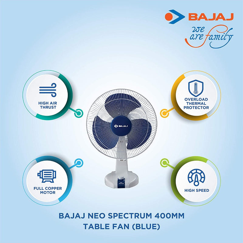 Bajaj Neo Spectrum 400mm Table Fan (Blue)