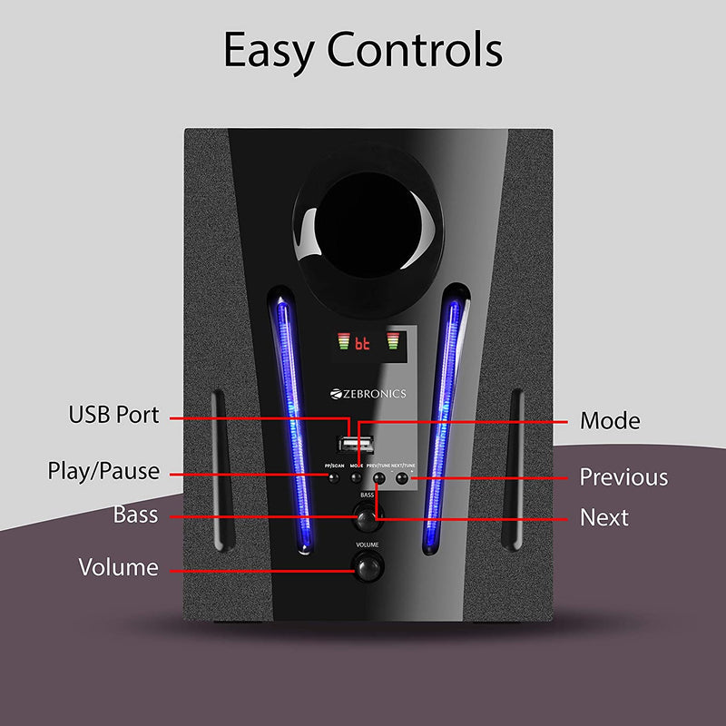 Zebronics ZEB-BT2150RUF 2.1 Bluetooth Speakers