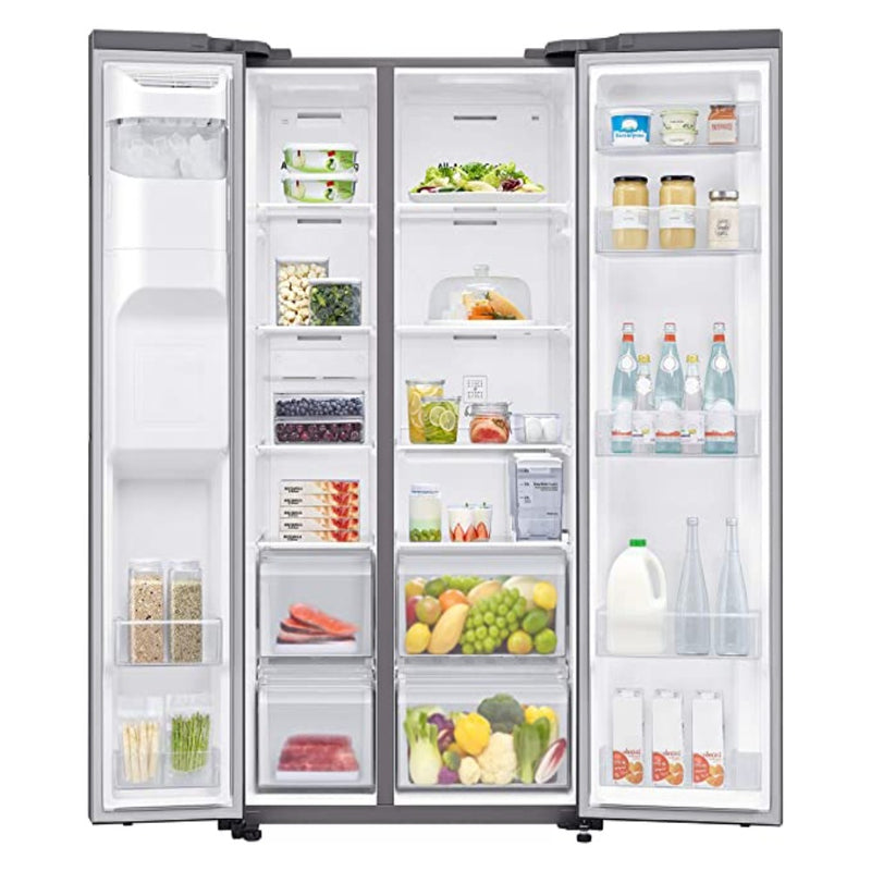 Samsung 676 L Side by Side Refrigerator (RS74R5101SL, Silver)