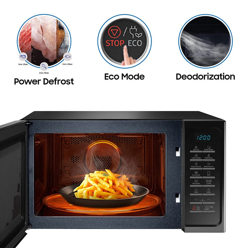 Samsung 28 L Convection Microwave Oven (MC28H5025VP/TL, Black with Magnolia Pattern, Slim)