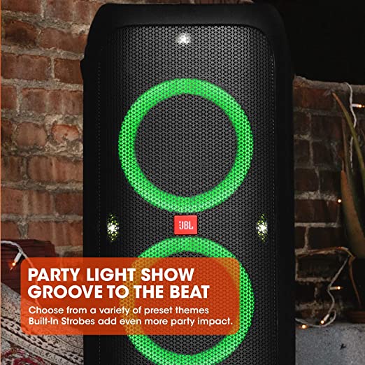 JBL Partybox 310 | Portable Bluetooth Party Speaker | 240W Monstrous JBL Pro Sound | Dynamic Light Show | Backlit Panel | Telescopic Handle & Wheels | Guitar & Mic Support | JBL PartyBox App (Black)