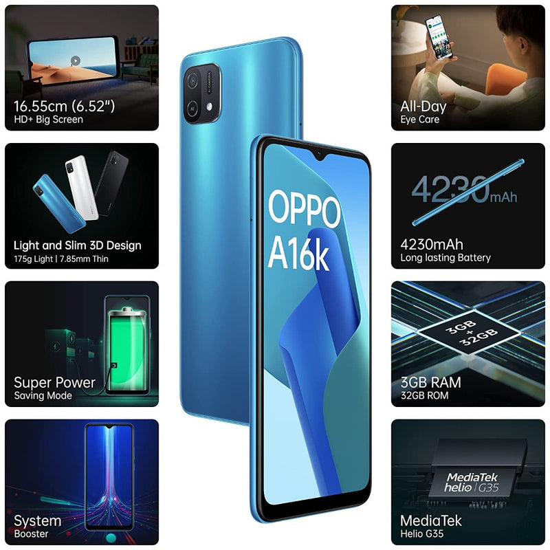 OPPO A16k ( 3GB RAM, 32GB Storage)