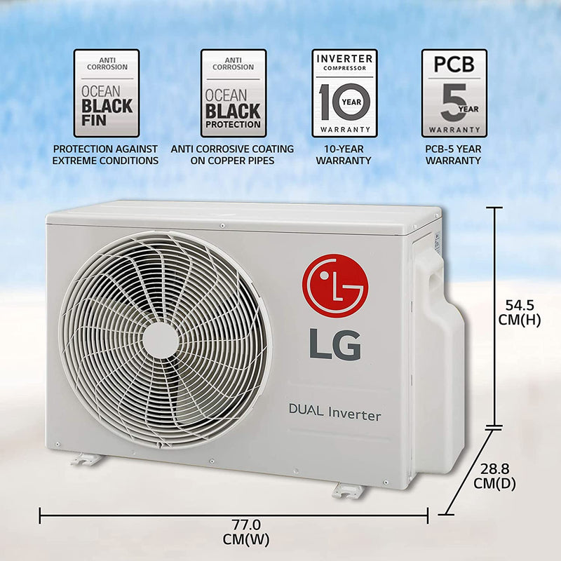 LG 1.5 Ton 5 Star AI DUAL Inverter Split AC (Copper, Super Convertible 6-in-1 Cooling, HD Filter with Anti-Virus Protection, 2022 Model, PS-Q19WNZE, White)