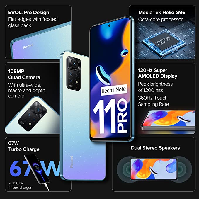 Redmi Note 11 Pro + 5G ( 8GB RAM, 128GB Storage)