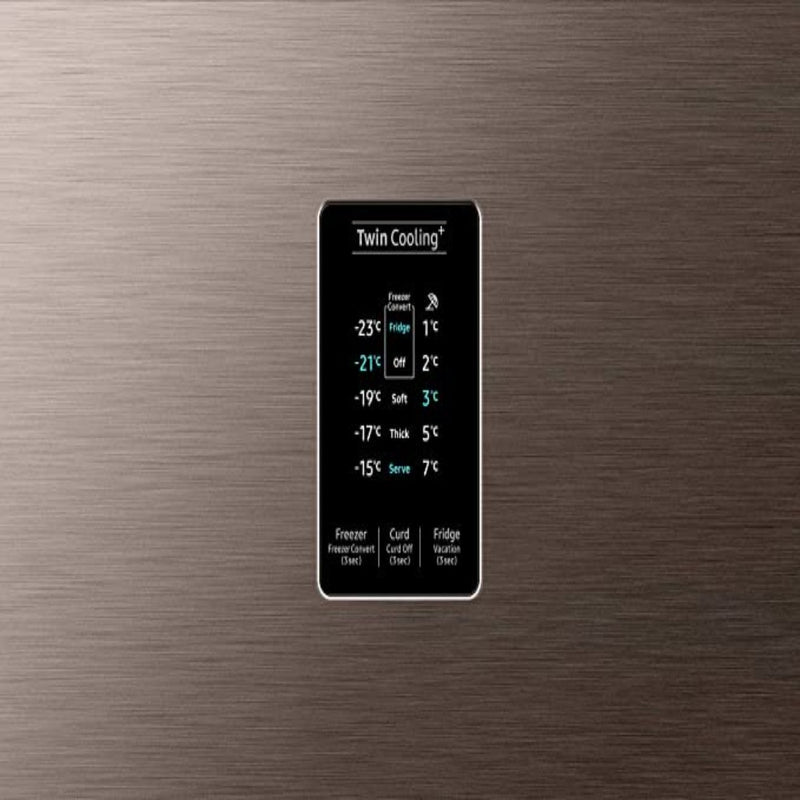 Samsung 314 L 2 Star Inverter Frost Free Double Door Refrigerator(RT34A4632DX/HL,LUXE Bronze)