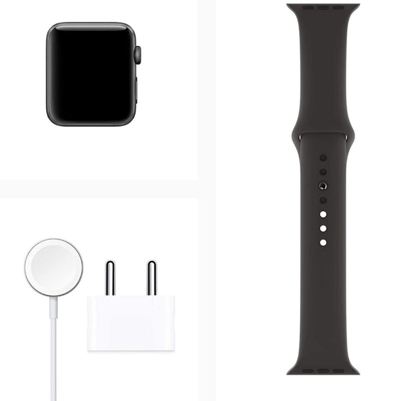 APPLE Watch Series 3 GPS - 42 mm Space Grey Aluminium Case with Black Sport Band  (Black Strap, Regular) shop at www.buyyzo.com and get  real cash back on bank account and free shipping all over india