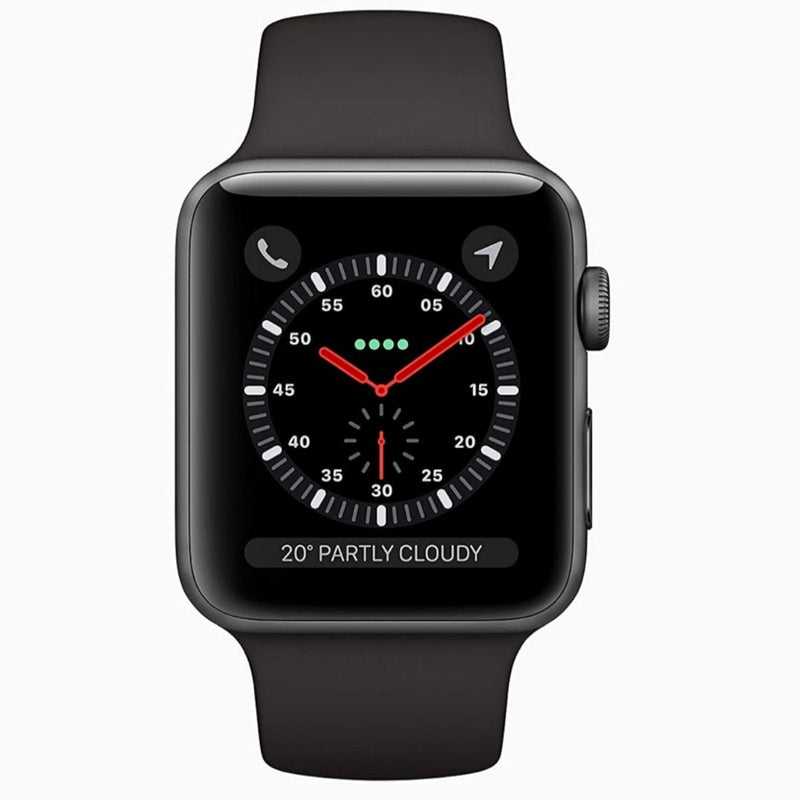 APPLE Watch Series 3 GPS - 42 mm Space Grey Aluminium Case with Black Sport Band  (Black Strap, Regular) shop at www.buyyzo.com and get  real cash back on bank account and free shipping all over india