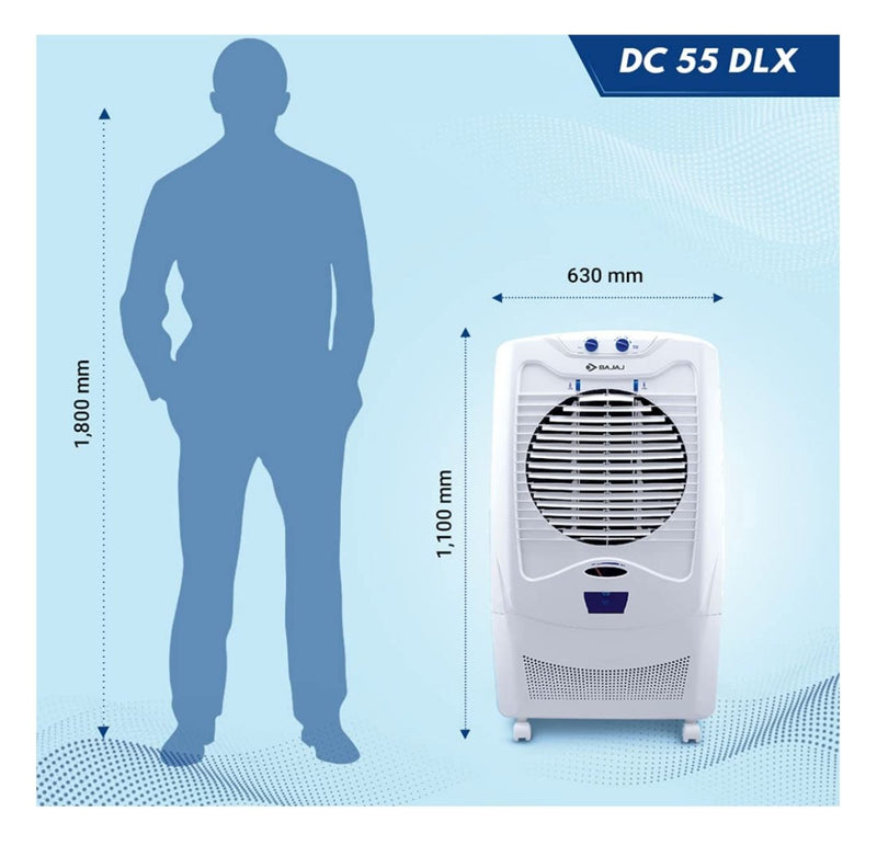 Bajaj DC 55 DLX 54-litres Desert Air Cooler (White) - for Large Room