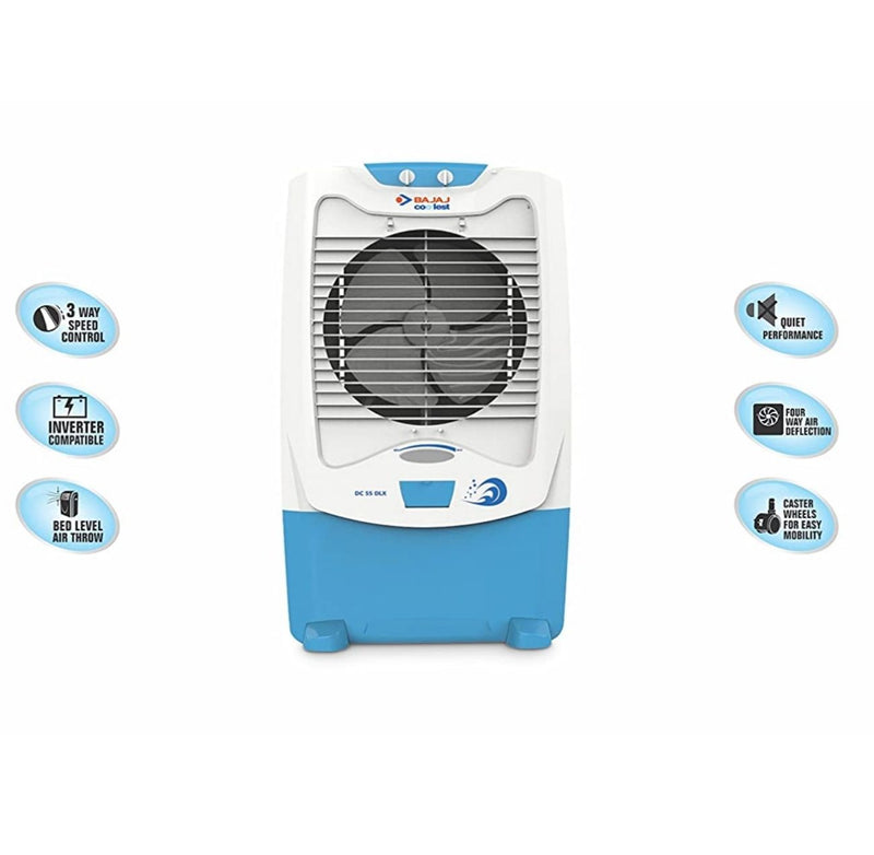 Bajaj DC 55 DLX 54-litres Desert Air Cooler (White) - for Large Room