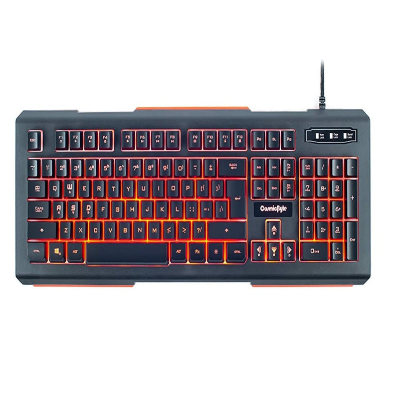 Cosmic Byte CB-GK-02 Corona Wired Gaming Keyboard, 7 Color RGB Backlit with Effects, Anti-Ghosting (Black)