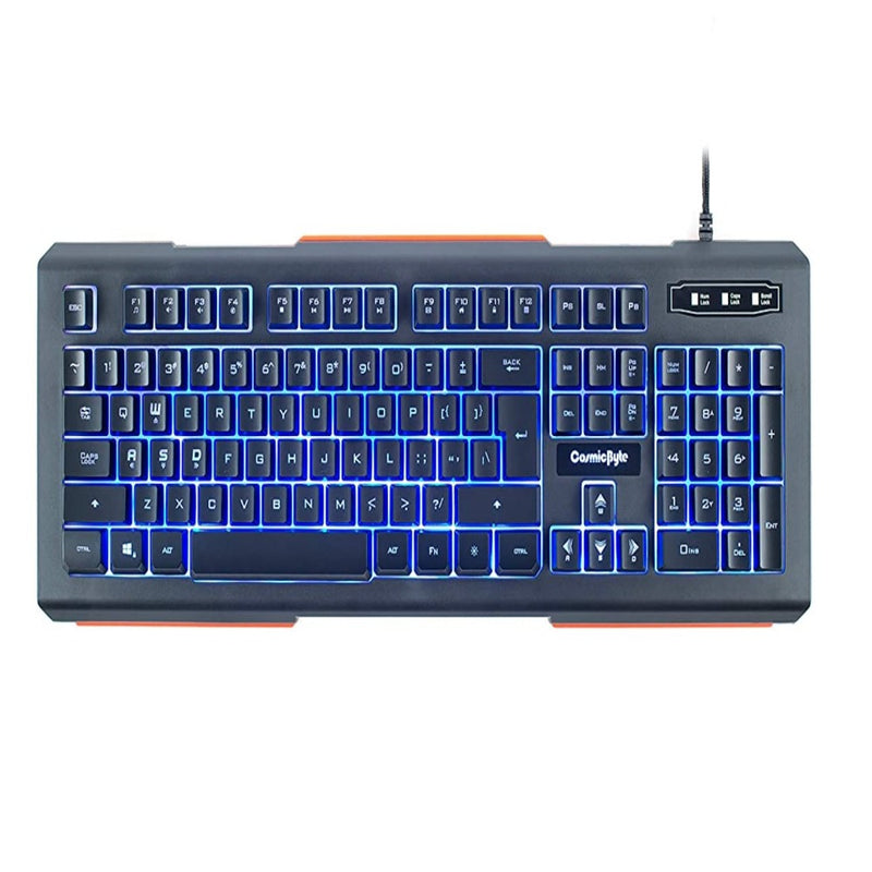 Cosmic Byte CB-GK-02 Corona Wired Gaming Keyboard, 7 Color RGB Backlit with Effects, Anti-Ghosting (Black)