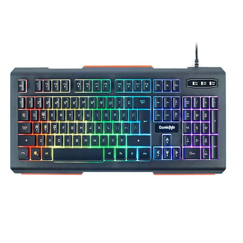 Cosmic Byte CB-GK-02 Corona Wired Gaming Keyboard, 7 Color RGB Backlit with Effects, Anti-Ghosting (Black)