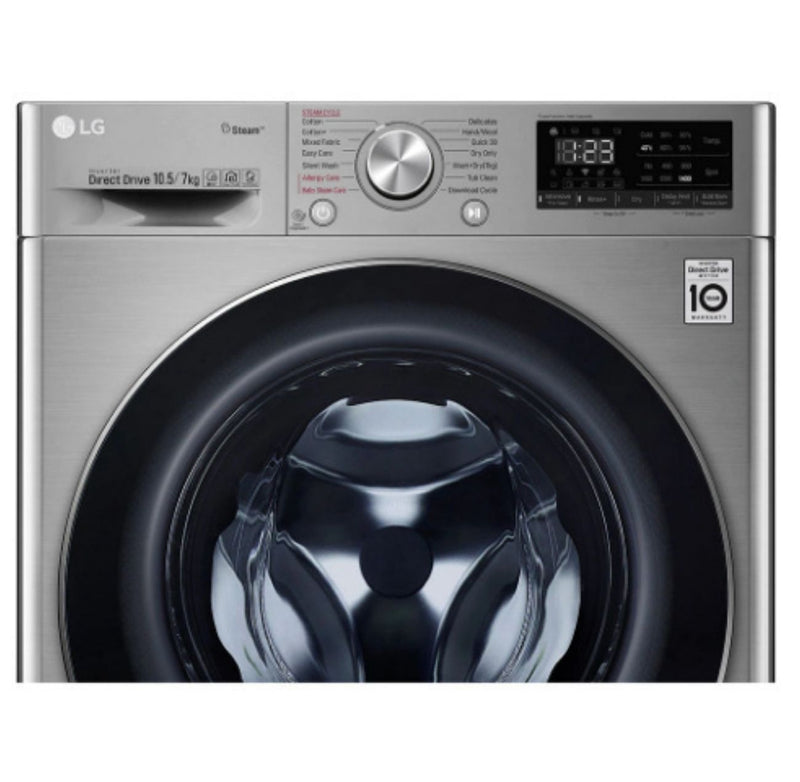 FHD1057SWS (10.5Kg/7.0Kg)  AI Direct Drive™ Washer Dryer with Steam™, ThinQ™ (FHD1057SWS) BUYYZO