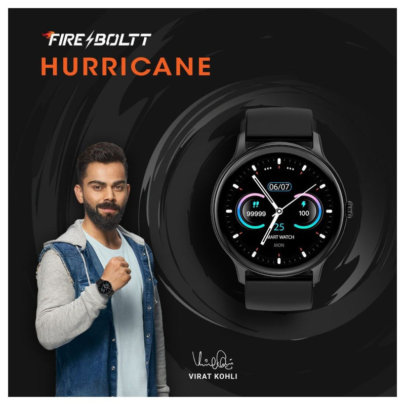 Fire-Boltt Hurricane Smart Watch with Smart Notifications and IP67 Water Resistant (Black)