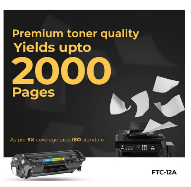 Foxin FTC 12A Laser Toner Cartridge Compatible for 1020,M1005,1018,1010,1012,1015,1020 Plus,1022,3015,3020,3030,3050,3052,3055 buyyzo