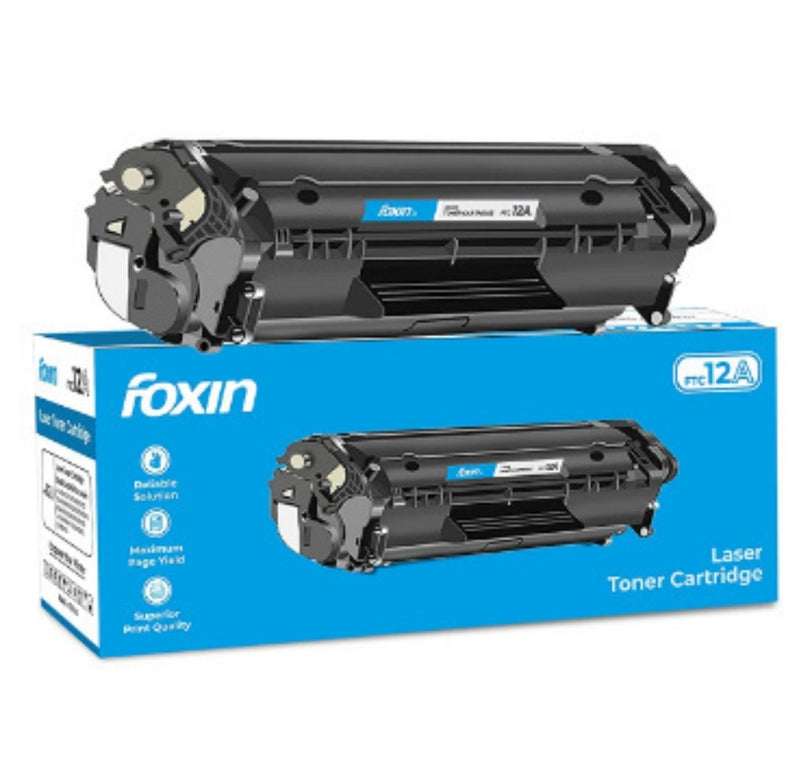 Foxin FTC 12A Laser Toner Cartridge Compatible for 1020,M1005,1018,1010,1012,1015,1020 Plus,1022,3015,3020,3030,3050,3052,3055 (Black) buyyzo