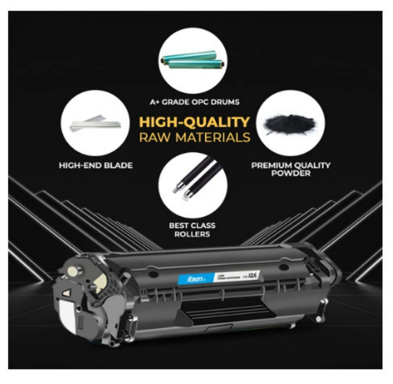 Foxin FTC 12A Laser Toner Cartridge Compatible for 1020,M1005,1018,1010,1012,1015,1020 Plus,1022,3015,3020,3030,3050,3052,3055 (Black) buyyzo