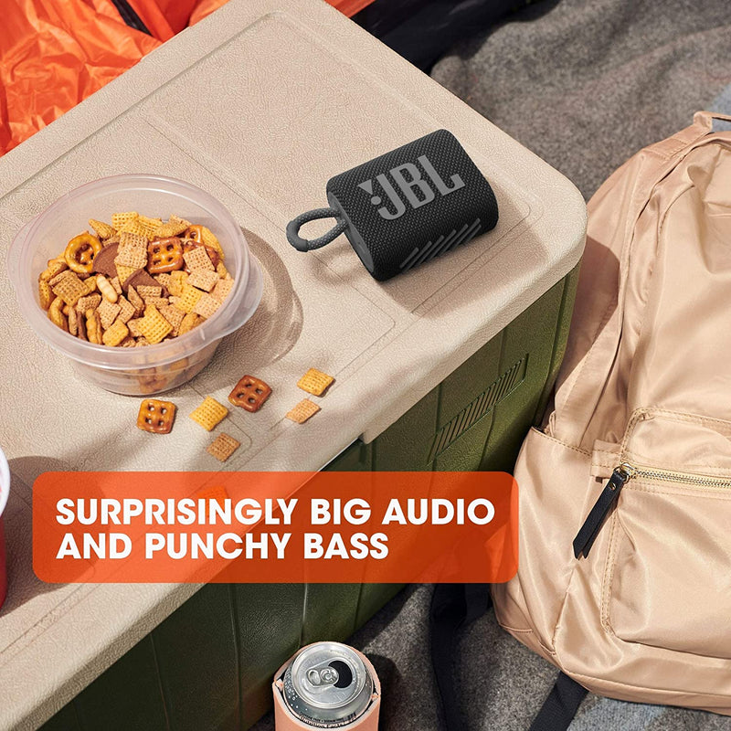 JBL Go 3, Wireless Ultra Portable Bluetooth Speaker, Vibrant Colors with Rugged Fabric Design, Waterproof, Without Mic)