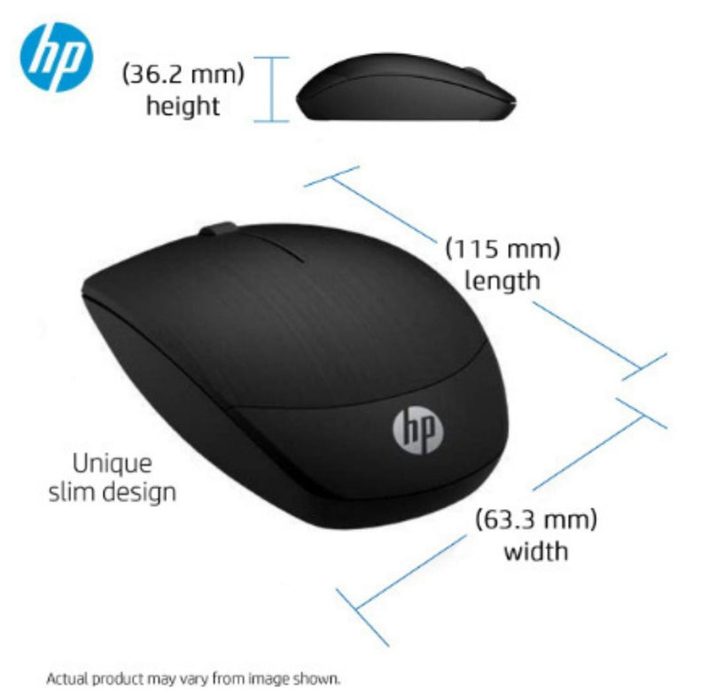 HP X200 Wireless Optical Mouse Adjustable Up to 1600DPI 2.4GHz Connectivity with 3 Buttons Clickable Scroll Wheel and Feature (6VY95AA) BUYYZO