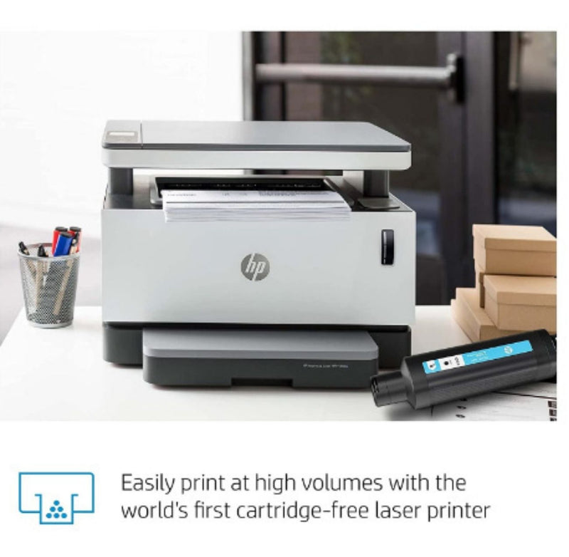 HP Neverstop 1200w Print, Copy, Scan, WiFi Laser Printer, Mess Free Reloading, Save Upto 80% on Genuine Toner, 5X Print Yield buyyzo