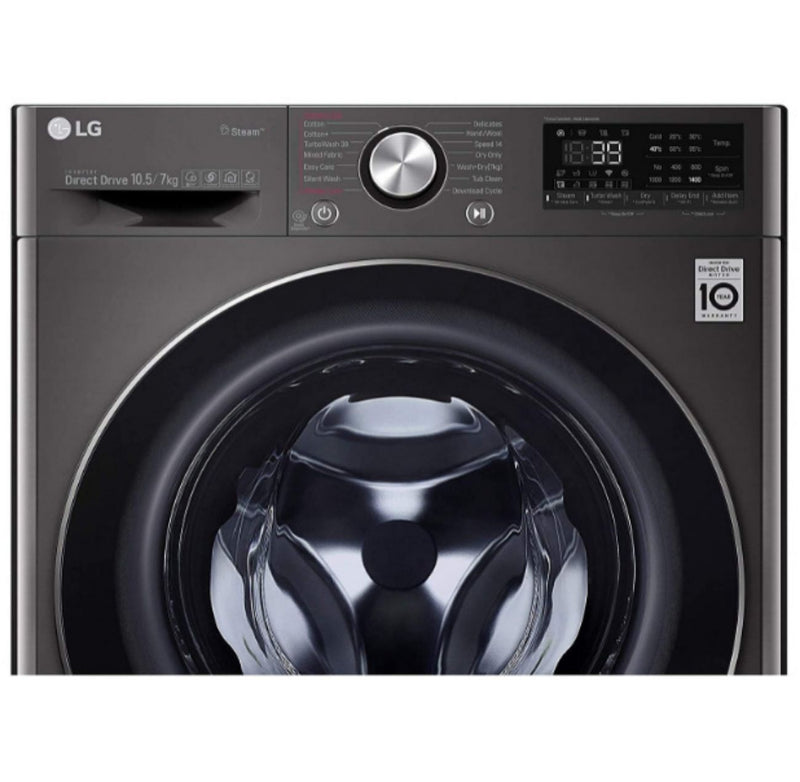 LG 10.5 Kg / 7.0 Kg Inverter Wi-Fi Washer Dryer (FHD1057STB, Black VCM, In-built Heater, Turbo Wash) buyyzo