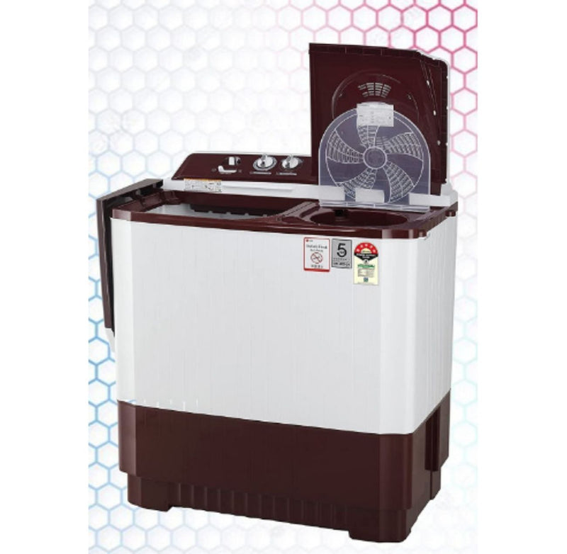 LG 10 kg 5 Star Semi-Automatic Top Loading Washing Machine (P1050SRAZ, Burgundy, Wind Jet Dry) buyyzo