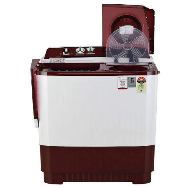 LG 11 kg 5 Star Semi-Automatic Top Loading Washing Machine (P1145SRAZ, Burgundy, Punch) buyyzo