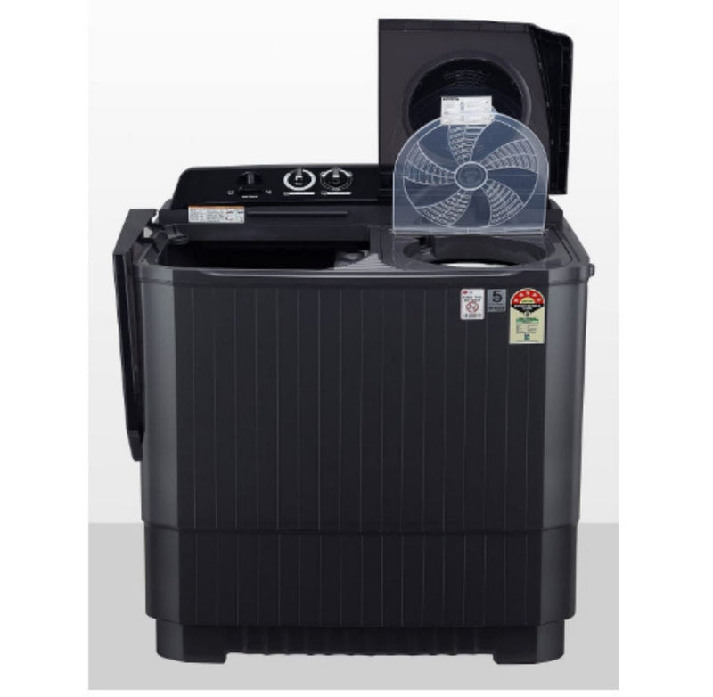 LG 11 kg 5 Star Semi-Automatic Top Loading Washing Machine (P1155SKAZ, Middle Black, Roller Jet Pulsator) buyyzo