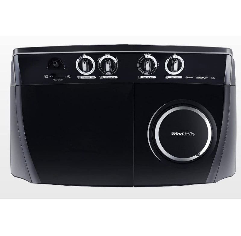 LG 11 kg 5 Star Semi-Automatic Top Loading Washing Machine (P1155SKAZ, Middle Black, Roller Jet Pulsator) buyyzo