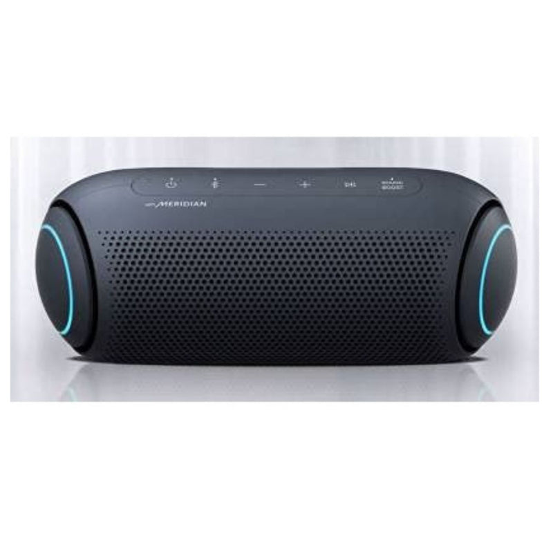 LG XBOOMGo PL5 Rubberized Finish Speaker with Ring-Shaped woofer Lights (Blueblack, Dual Action Bass) BUYYZO