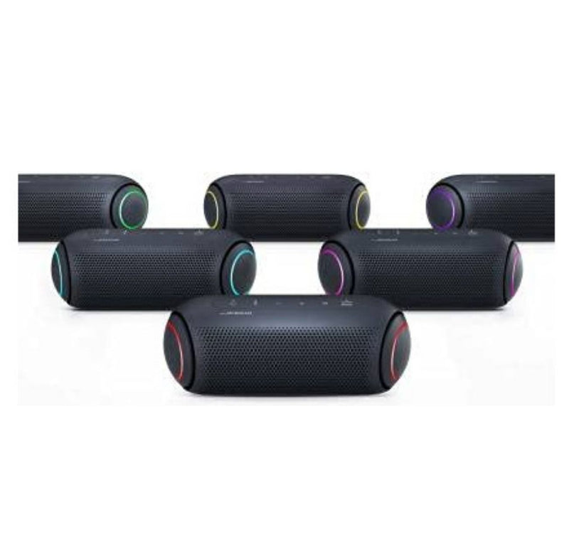 LG XBOOMGo PL5 Rubberized Finish Speaker with Ring-Shaped woofer Lights (Blueblack, Dual Action Bass) BUYYZO