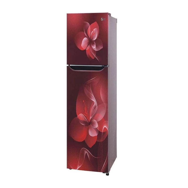 LG 260 L 2 Star Inverter Frost-Free Double Door Refrigerator (GL-S292DSDY, Scarlet Dazzle, Convertible)