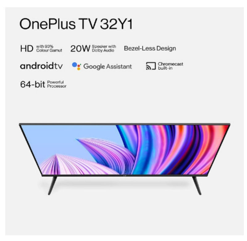 OnePlus 80 cm (32 inches) Y Series HD Ready LED Smart Android TV 32Y1 (Black) (2020 Model) buyyzo