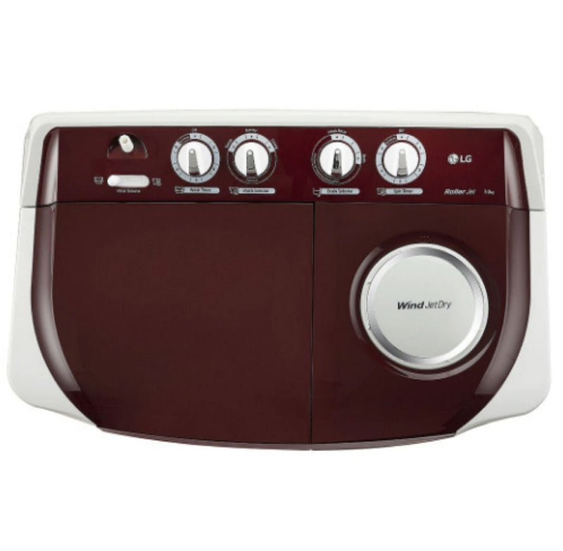 P7010RRAZ Wash 7Kg and Spin 5.5Kg, 5 Star, Rust Free Body, Roller Jet Pulsator, Wind Jet Dry, Color: Burgundy BUYYZO