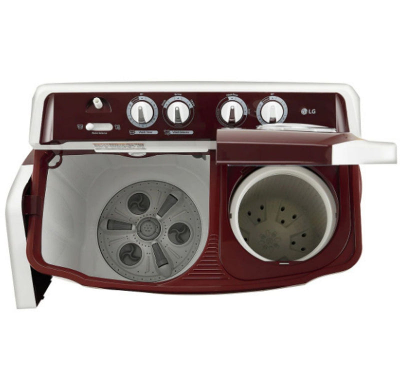 P7010RRAZ Wash 7Kg and Spin 5.5Kg, 5 Star, Rust Free Body, Roller Jet Pulsator, Wind Jet Dry, Color: Burgundy BUYYZO