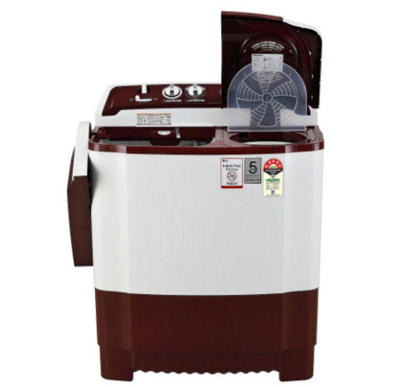 P7010RRAZ Wash 7Kg and Spin 5.5Kg, 5 Star, Rust Free Body, Roller Jet Pulsator, Wind Jet Dry, Color: Burgundy BUYYZO