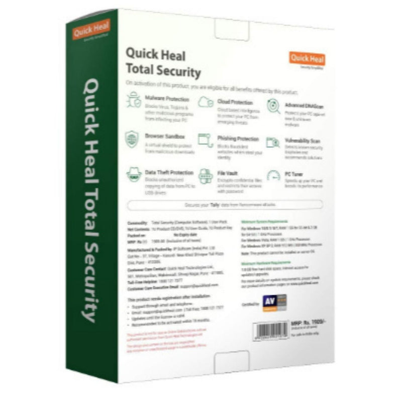 Quick Heal Total Security Latest Version - 1 PC, 1 Year buyyzo