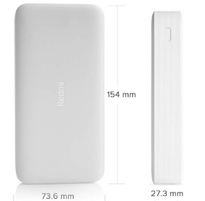 Redmi 20000mAh Li-Polymer Power Bank (White), USB Type C and Micro USB Ports | 18W Fast Charging buyyzo