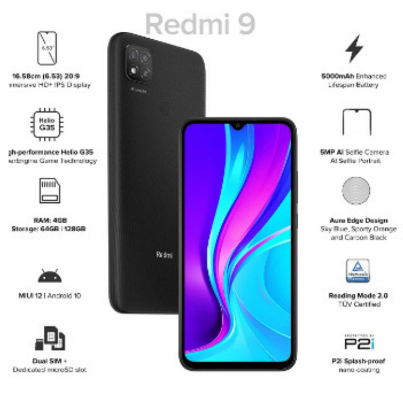 Redmi 9i Sport Carbon Black 4+64 GB buyyzo