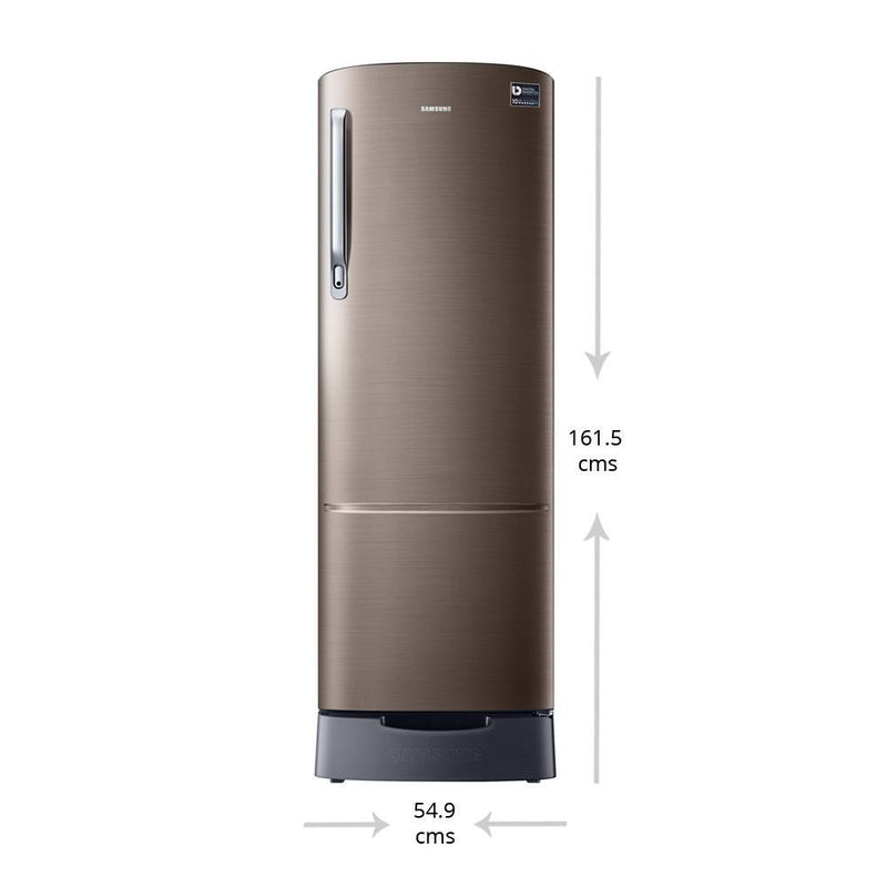 Samsung 255 L 3 Star Direct-Cool Single Door Refrigerator (RR26T389YDX/HL, Base Stand with Drawer, Luxe Brown)