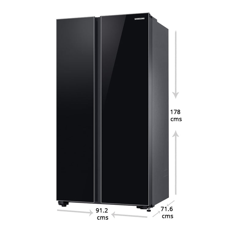 Samsung 700 L with Inverter Side-by-Side Refrigerator (RS72R50112C/TL, Black)