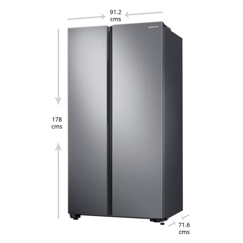 Samsung 700 L with Inverter Side-by-Side Refrigerator (RS72R50112C/TL, Black)