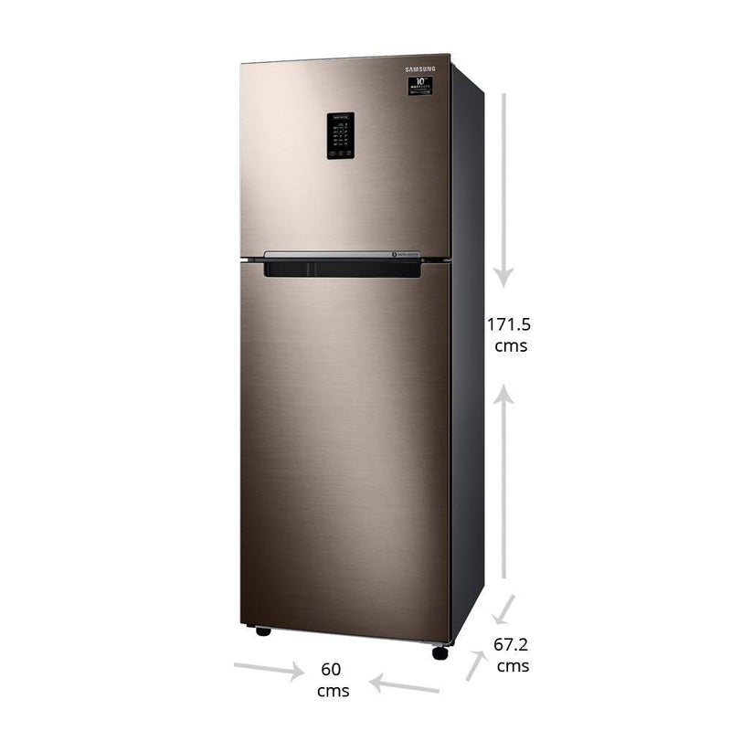 Samsung 314 L 2 Star Inverter Frost Free Double Door Refrigerator(RT34A4632DX/HL,LUXE Bronze)