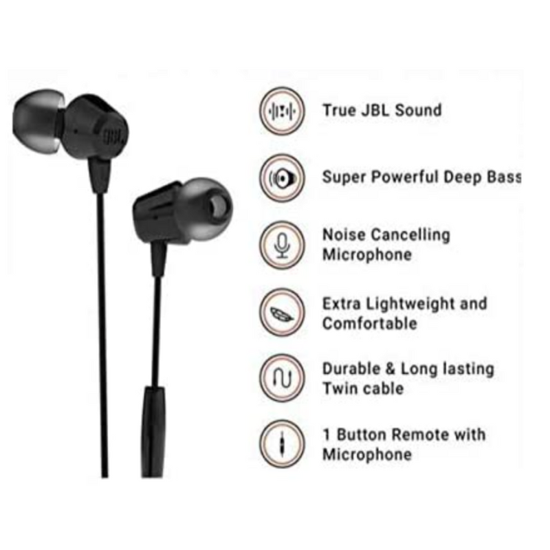 JBL Wired Head Phones T50HI BLACK