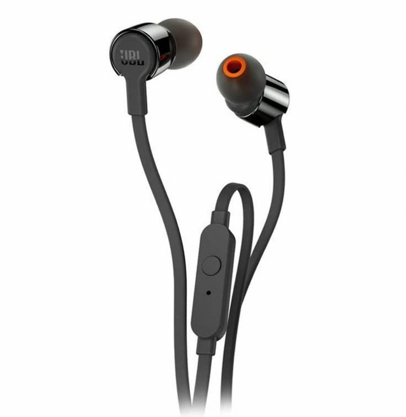 JBL T210 by Harman Pure Bass Premium Aluminum Build in-Ear Headphones with Mic & Tangle Free Cable (Black)