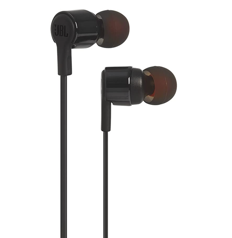 JBL T210 by Harman Pure Bass Premium Aluminum Build in-Ear Headphones with Mic & Tangle Free Cable (Black)